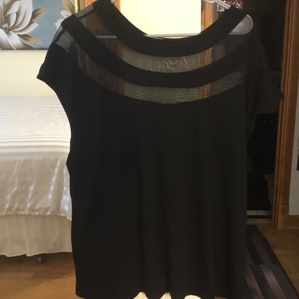 Black top with mesh